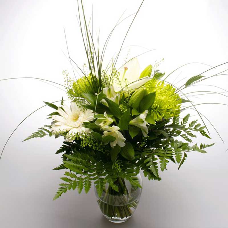 Bouquet blanc et vert - La pousse verte et Décora-fleurs